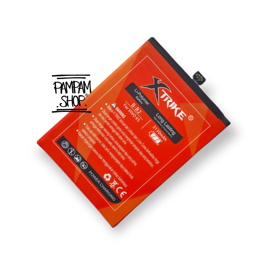Baterai XTRIKE Double Power Original Vivo V5 Lite V5S Y65 Y66 Y67 B-B2 BB2 Batre Batrai Battery Ori Handphone HP