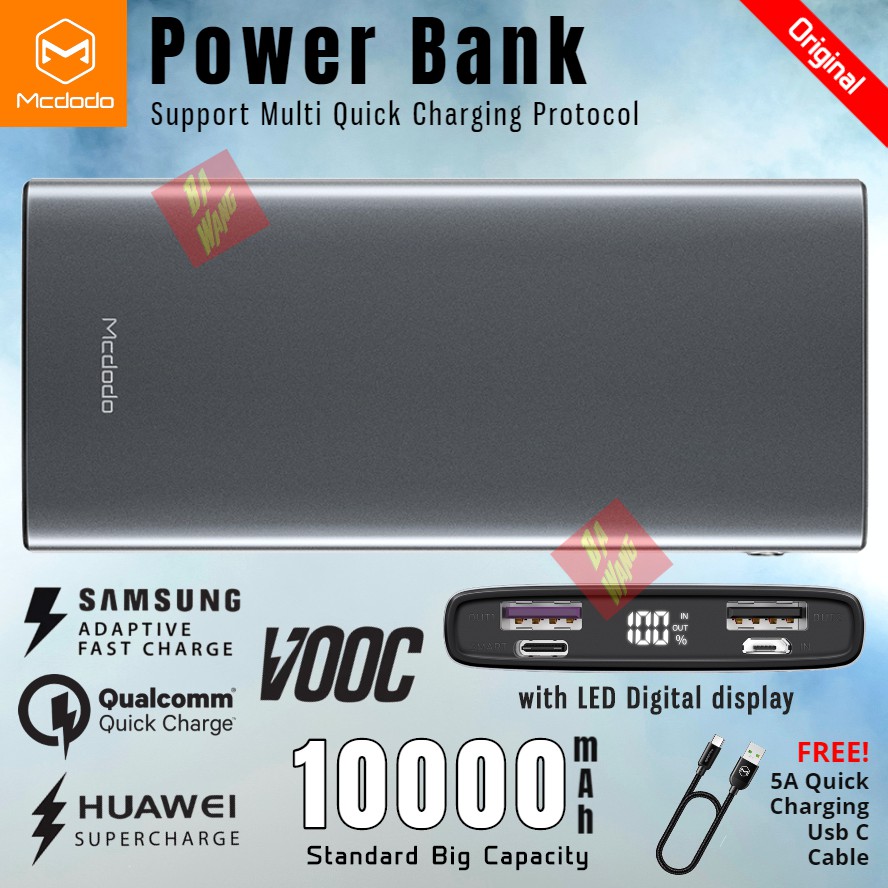 Power Bank Powerbank MCDODO 10000mAh QC 3.0 SCP FCP Huawei AFC VOOC Fast Charging