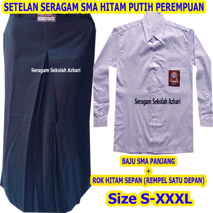 Stelan seragam SMA Perempuan Hitam Putih Rok Span-Seragam Sekolah SMA-Seragam Sekolah