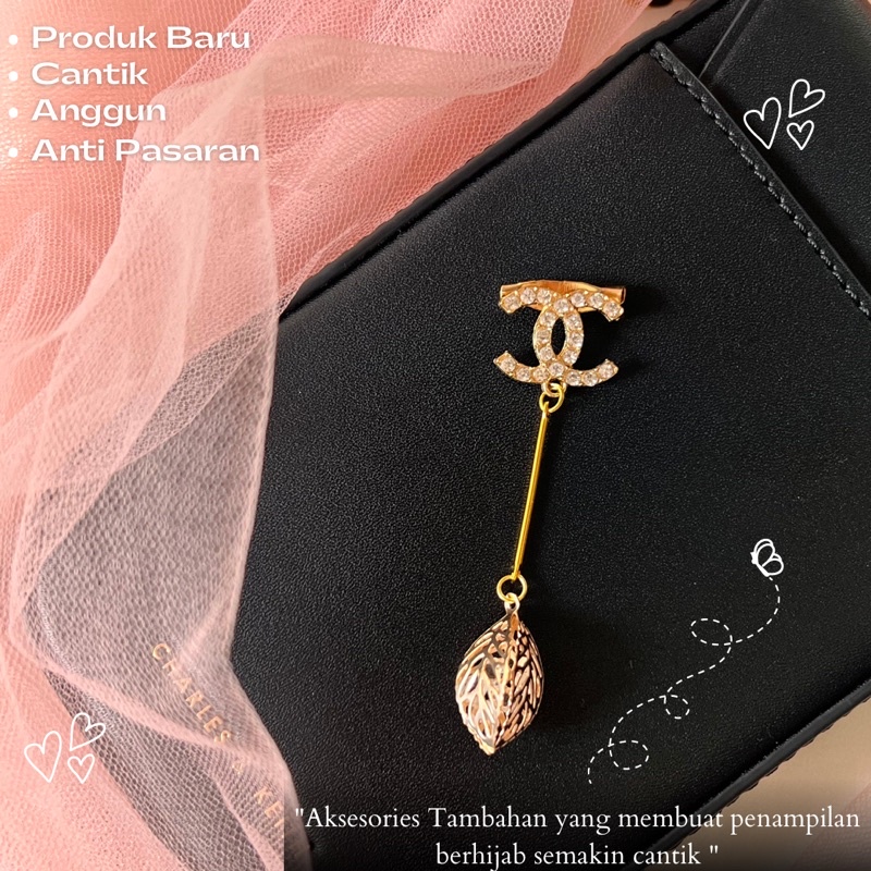 Grosir Bros hijab , Bros Hijab dengan bandul Liontin Diamond daun isi