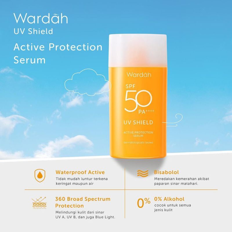 WARDAH UV Shield Active Protection Serum SPF 50 PA++++ 30ml (Sunscreen)