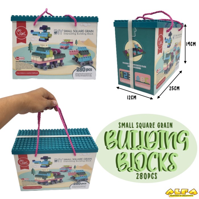 Toko Mainan ALFA Small Square Grain Building Block 280pcs 6063Y
