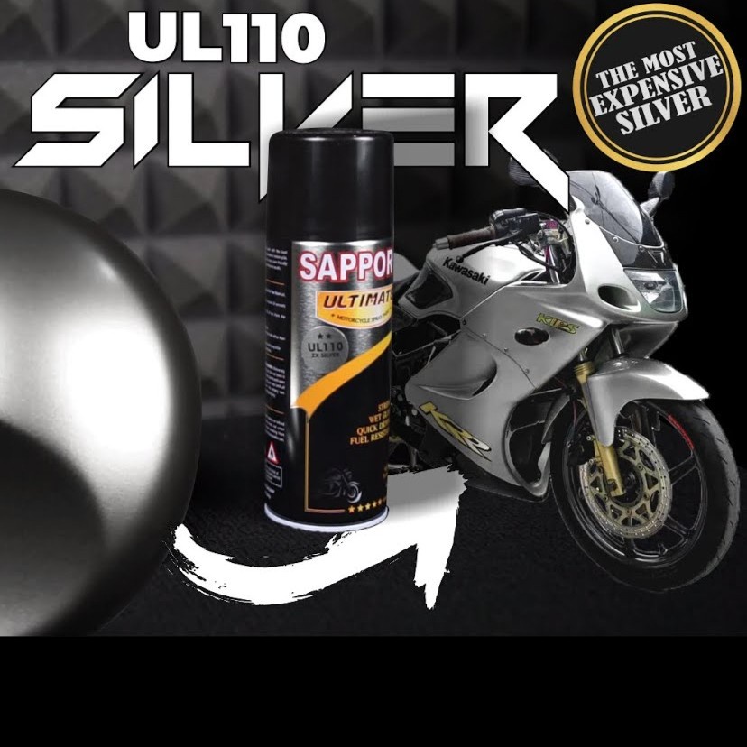 SAPPORO ULTIMATE ** UL110 ZX SILVER Perak Abu Abu Grey Ultra Kawasaki Cat Semprot Pilox Pylox Semi Doff