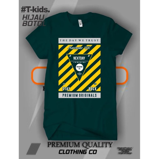 KAOS ANAK DISTRO LAKI/PEREMPUAN HIJAU ARMY NEXT DAY UNISEX