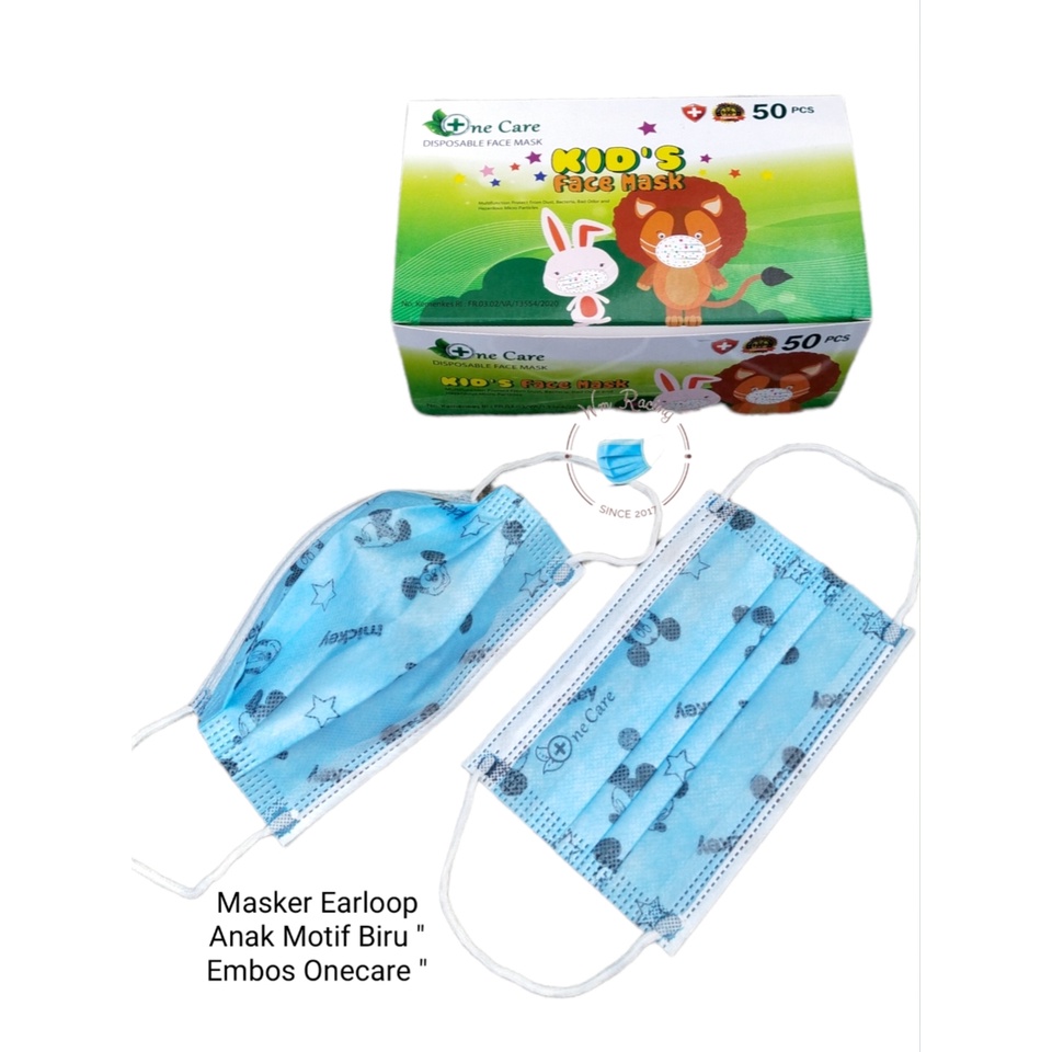 Masker Anak 3ply isi 50 Pcs Earloop 3-14 Tahun Premium Quality