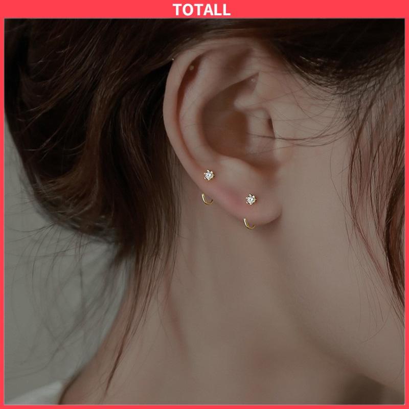 COD Anting Zirkon Temperamen Fashion Wanita Tidur Gratis Melepas Anting-Anting Trendi Yang Indah-Totall