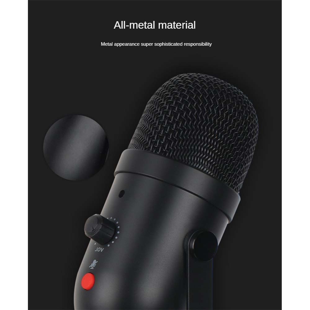 JIANSU Microphone Condenser USB Mikrofon Studio with Stand - YJ71