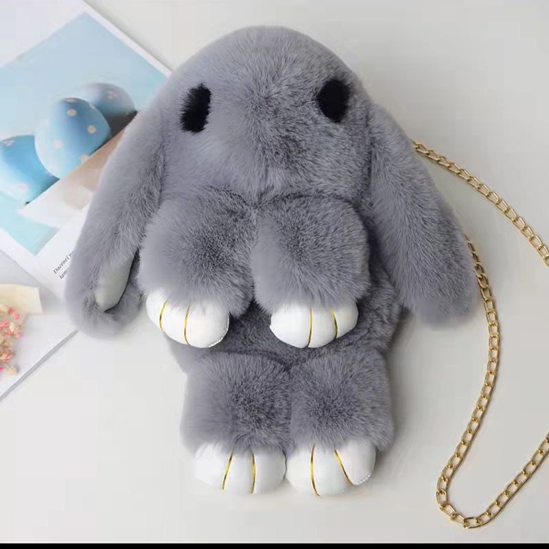 Tas Ransel Bulu Halus Wanita BESTIE RABBIT Tas Lucu Bulu Lembut Tas Perempuan Baby Bunny Beauty Bisa COD-Grey Kelinci 🐰🍫