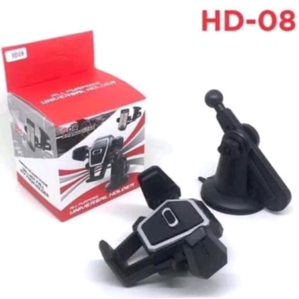 Car Holder Hp Mobil HD-08 360 Degree Rotation Universal Phone Holder HD08 For Handphone Dan Tablet-Car Holder Tempel Mobil Kaca-Holder Dashboard Dudukan Mobil Aksesoris Multifungsi-Holder Hp Di Mobil 360 Derajat All Smarthphone