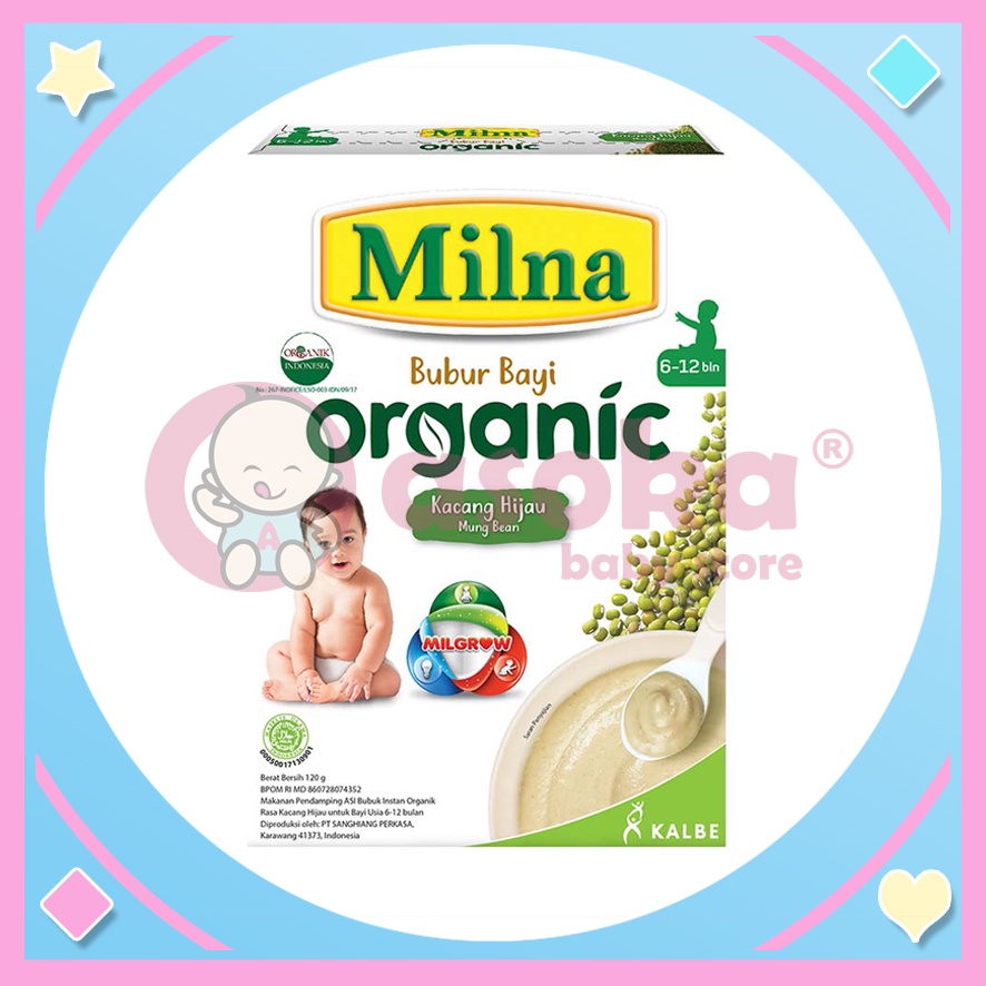 Milna Bubur Bayi Organic 6+ 120g Untuk 6 Bulan Keatas ASOKA