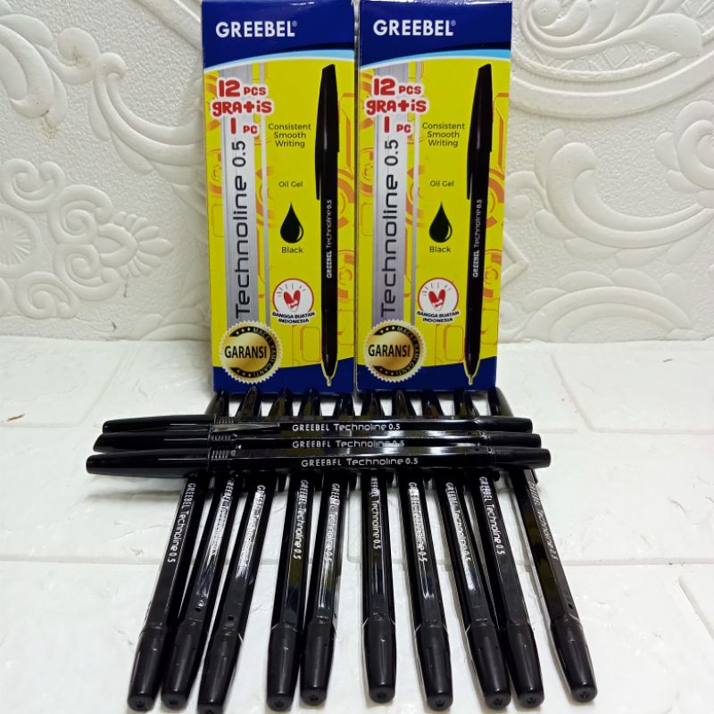 

PULPEN HITAM GREEBEL (12pcs) 0,5 mm