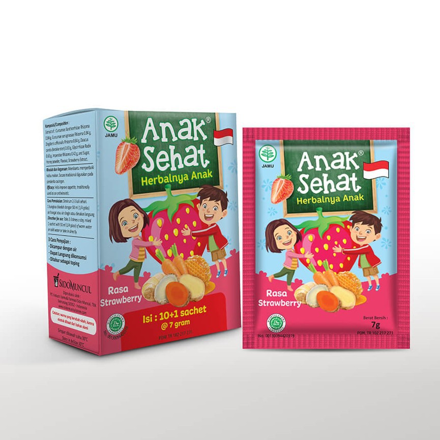 Jamu Anak Sehat - Jamu Herbal SIDOMUNCUL Isi 10 Bonus 1 Sachet