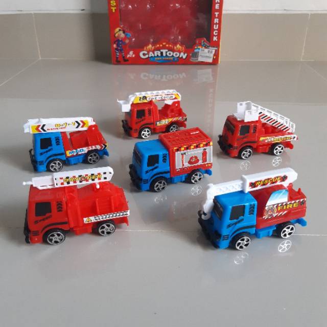 Mainan Set Mobil Pemadam Kebakaran - Diecast Fire Rescue Truk Car Anak