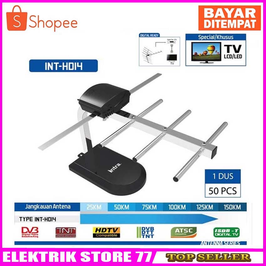 Antena TV Indoor Digital INTRA INT-HD14 Best FOR LCD &amp; LED TV