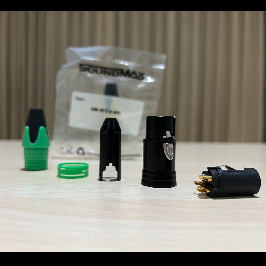 SOCKET SOKET CANON XLR FEMALE GOLD PLATED LPS EMAS SOUNDMAX SM-3FXX-BG