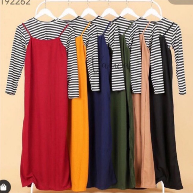 kima Set Maxi maxi overall ruffle outer Maxi Waffle + inner salur fit L