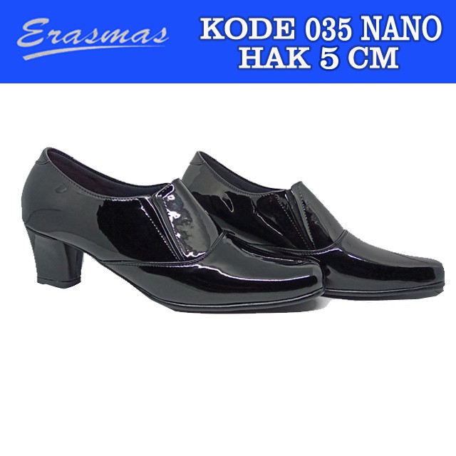 Sepatu Ankle Boot Karet 035 Erasmas Hak 5cm Polwan Kowad Satpol PP Security Secwan Bhayangkari