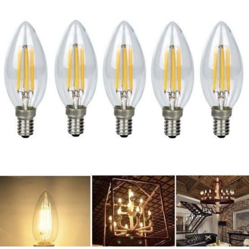 lampu candle led e14 4 watt 4w lampu led lilin e14 lampu filament e14 4 watt