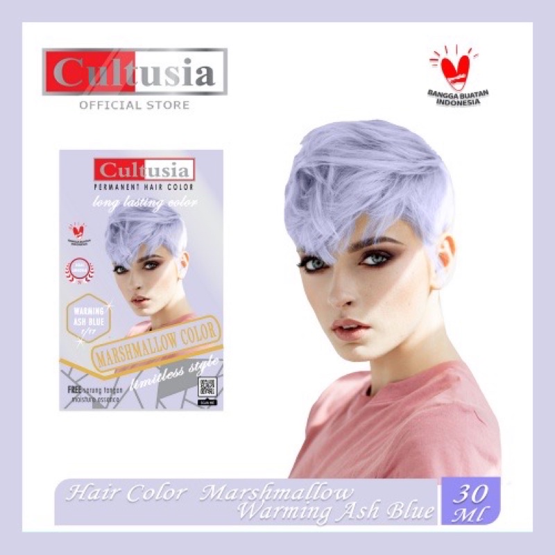 Cultusia Hair Color Pewarna Rambut Marshmallow Color Warming Ash Blue