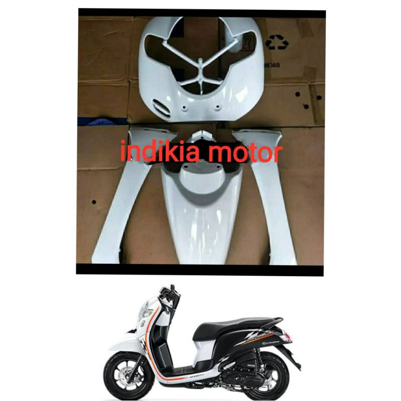 cover body bodi depan full halus scoopy fi 207 2018 2019 putih