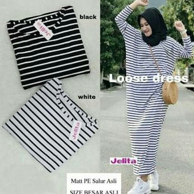 DRESS MAXI NECK Loose dress big size jumbo 1R FRDORAFASHION