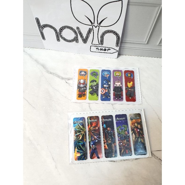 pembatas buku plastik/post it plastik/bookmark/sticky note PLASTIC-Avenger