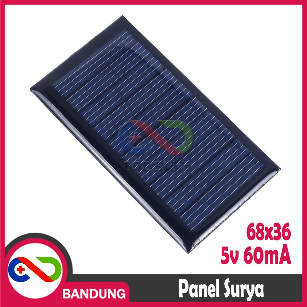 PANEL SOLAR PHOTOVOLTAIC 68X36 5V 60MA 0.3WATT