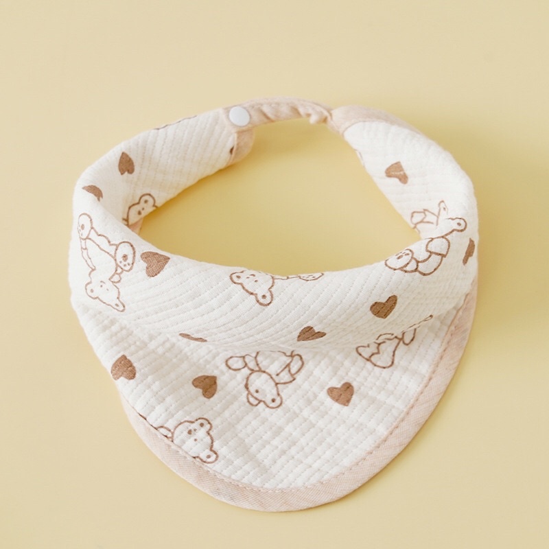 PCB006 - baby bib/sapu tangan/washcloth 2 fungsi bear ( dpt 3pcs )