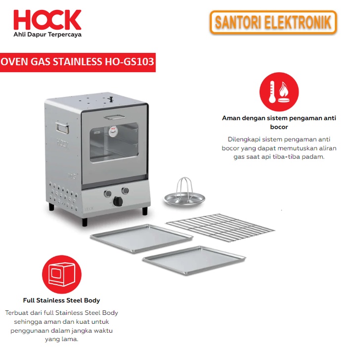 OVEN GAS PORTABLE STAINLESS HOCK HO-GS103 / HO GS103