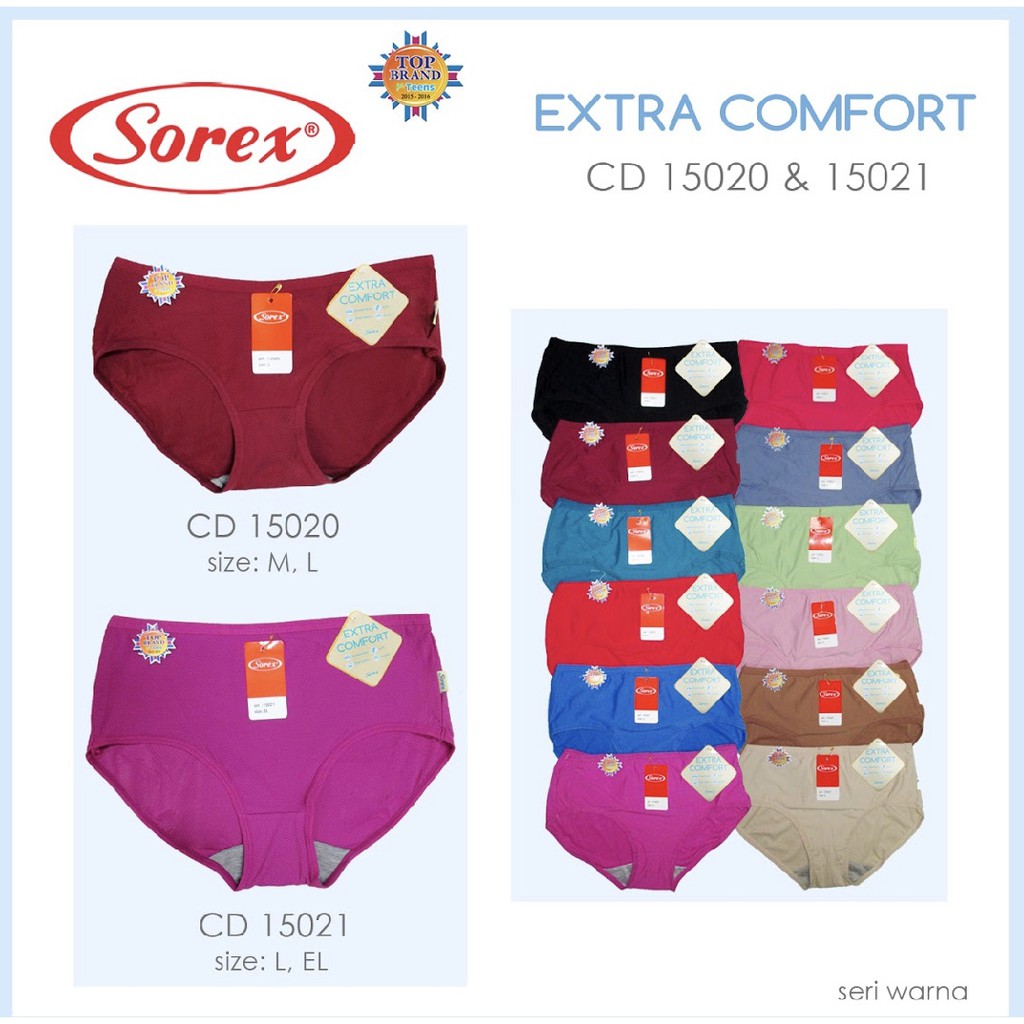 CELANA DALAM WANITA EXTRA COMFORT SOREX 15020 15021 CD PORI