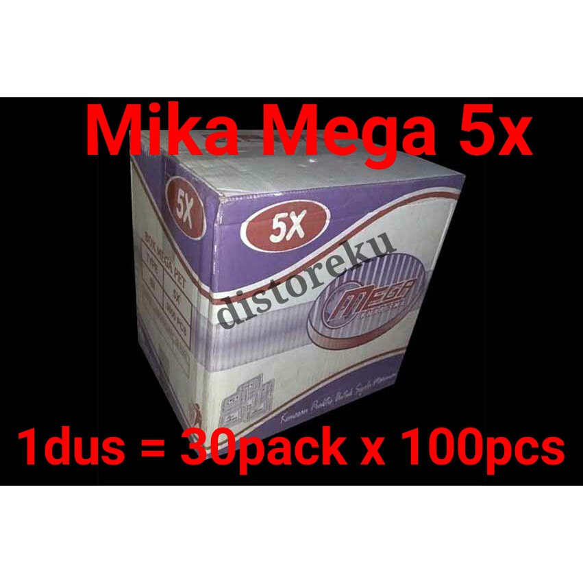 100Pcs MIKA MAKANAN BENING MIKA MEGA 5X FOOD GRADE MIKA BOX TEMPAT KUE NASI 5X