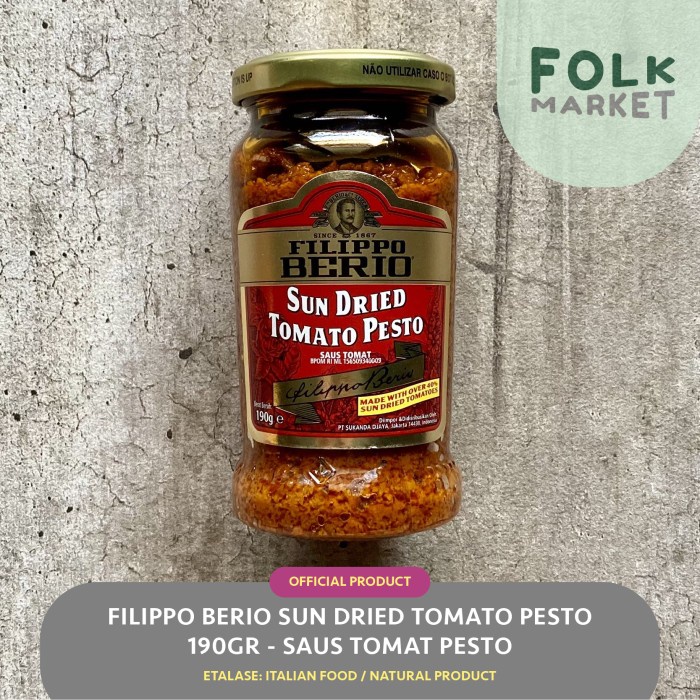 

FILIPPO BERIO Sun Dried Tomato Pesto 190gr - Saus Tomat Pesto