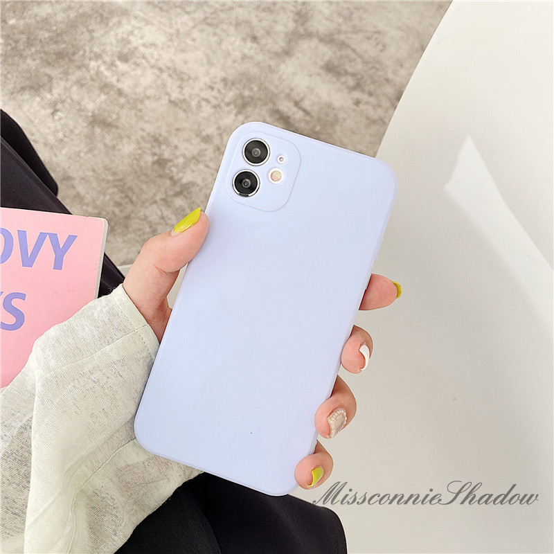 Soft TPU Silicone Cases iPhone 6 6s 7 8 plus SE 2020 iphone  X XS XR XSMAX 8 Cute Candy Color Case Camera Lens Protector