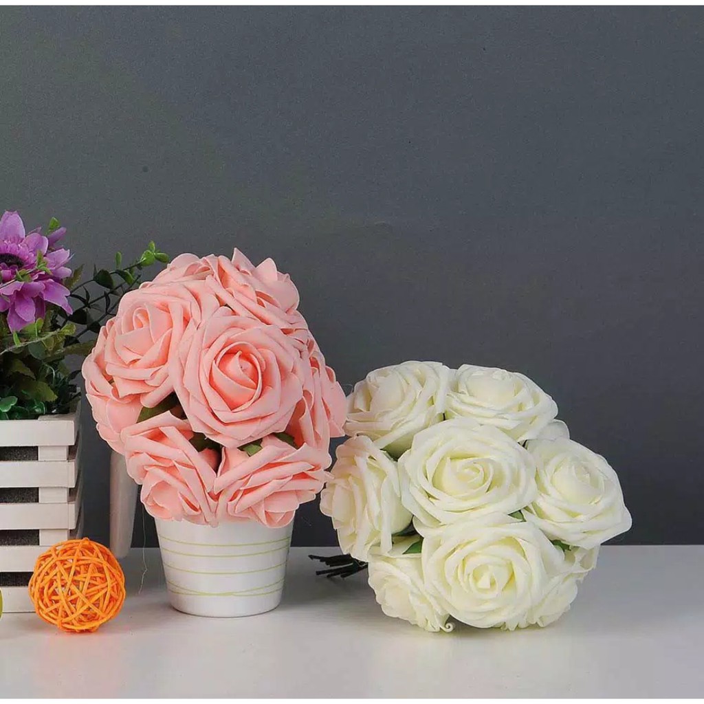 Bunga gabus spons Sponge Besar Per Biji 6.5cm / Bunga Dekorasi Spons / Bunga Mawar Kepala Spons