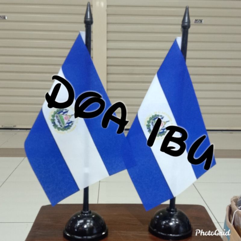 

best seller tiang kayu meja+bendera EL SAVADOR ready stock
