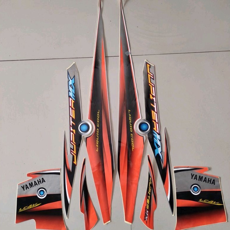 STRIPING STANDAR ORI LIST STIKER MOTOR JUPITER MX 135 TAHUN 2005 2006 MX OLD SILVER OREN 2005/2006