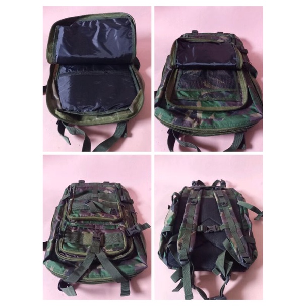 RANSEL LIBANON FULL BLACK UKURAN JUMBO BAHAN KAIN CONDURA 50L free 1 logo