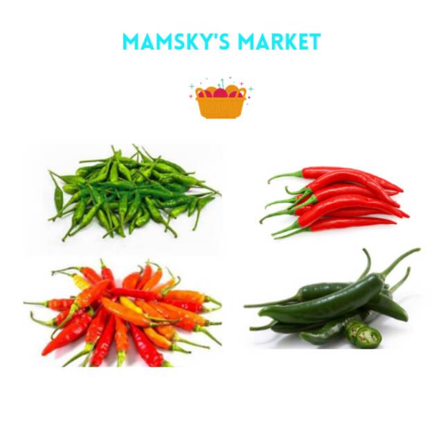 

CABE MERAH KERITING, CABE RAWIT HIJAU, CABE RAWIT MERAH, CABE MERAH BESAR, CABE HIJAU BESAR
