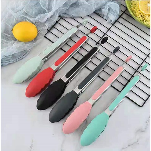 Capitan Penjepit Kitchen / Capitan Makanan / Pencapit Makanan / Tongs Silicone Stainless Steel