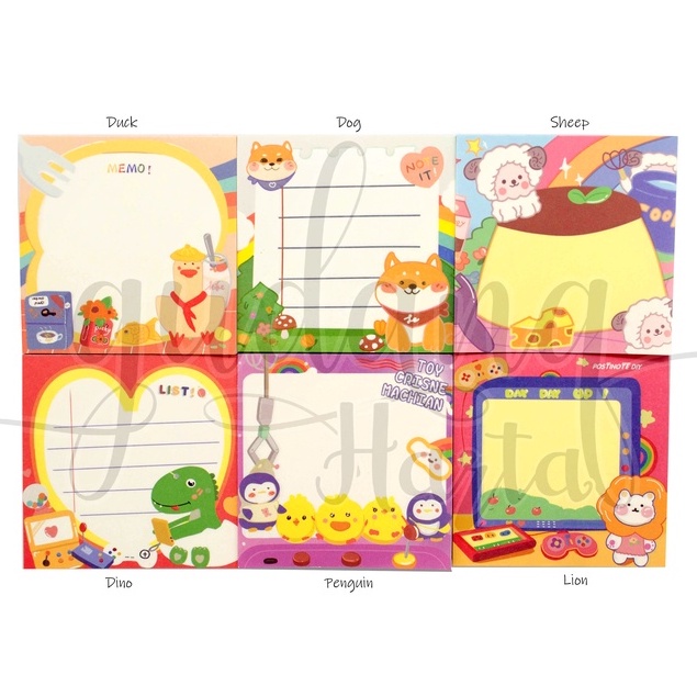 Memo Puding Dino Series Memopad Motif Dinosaurus Makan DIY Scrapbook GH 301118