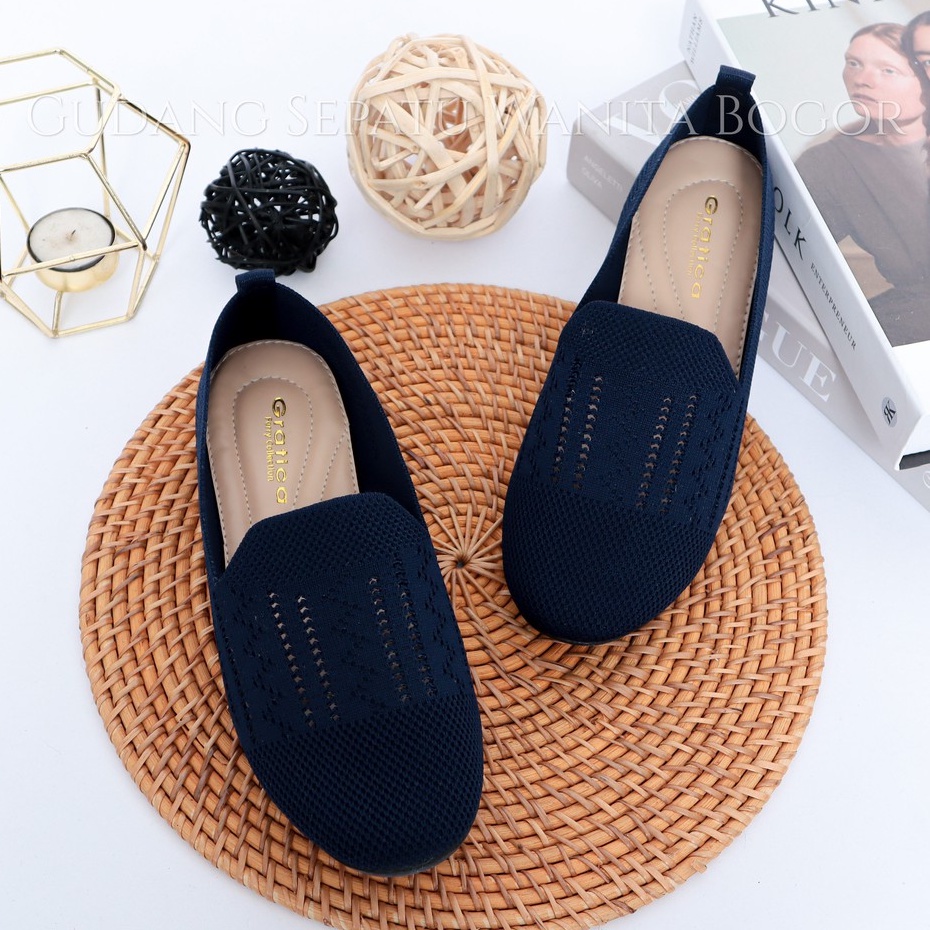 Gratica Sepatu Wanita Flatshoes Rajut PS 10