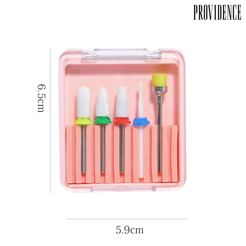 Providence 5Pcs/Set Straight Grooved Nail Grinder Bit 5 Models Tungsten Steel Christmas Sanding Polishing Removing Cuticle Nail Drill Bits for Manicure