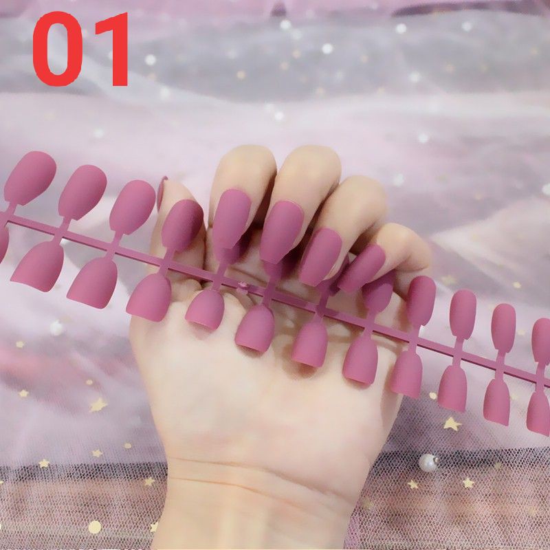 Kuku palsu polos part2/isi 10 pcs/free alas kuku/Matte kuku/ Nail Art /Fake nails/Stiker kuku/Sticke