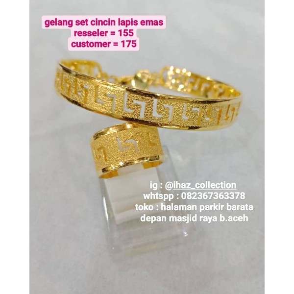 Gelang set Cincin lapis pasir emas cantik khas Aceh