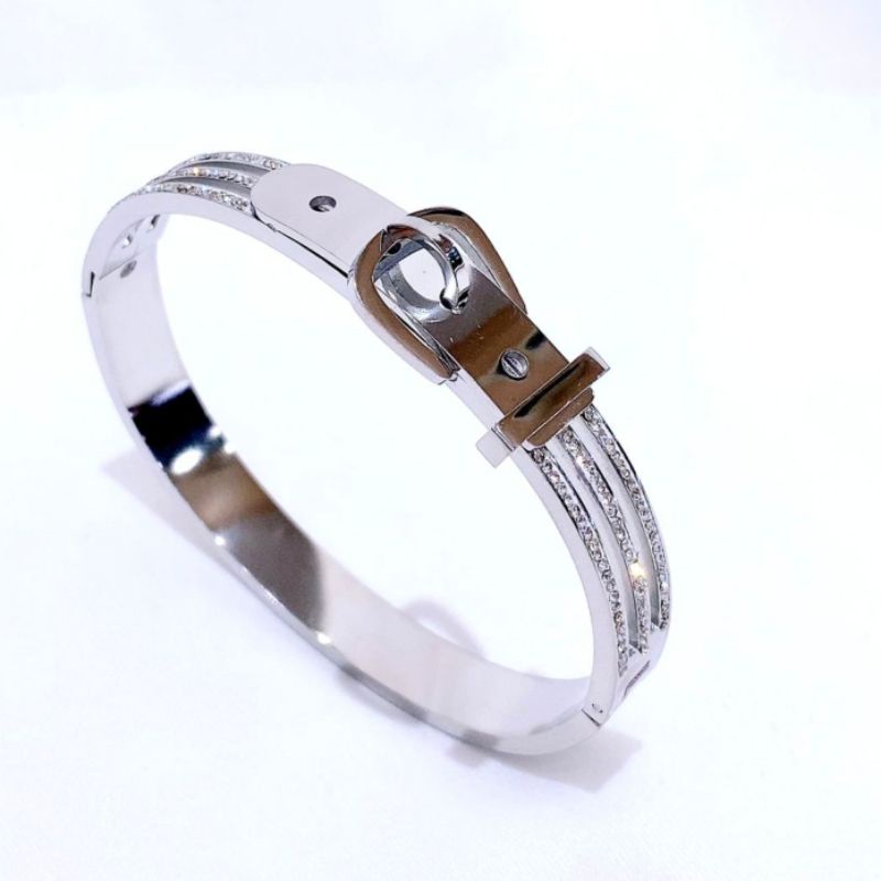 Gelang Titanium asli Premium Quality Mata Kilau Mirip emas asli Anti karat Anti Alergi branded Stainless Steel Ori Gt801