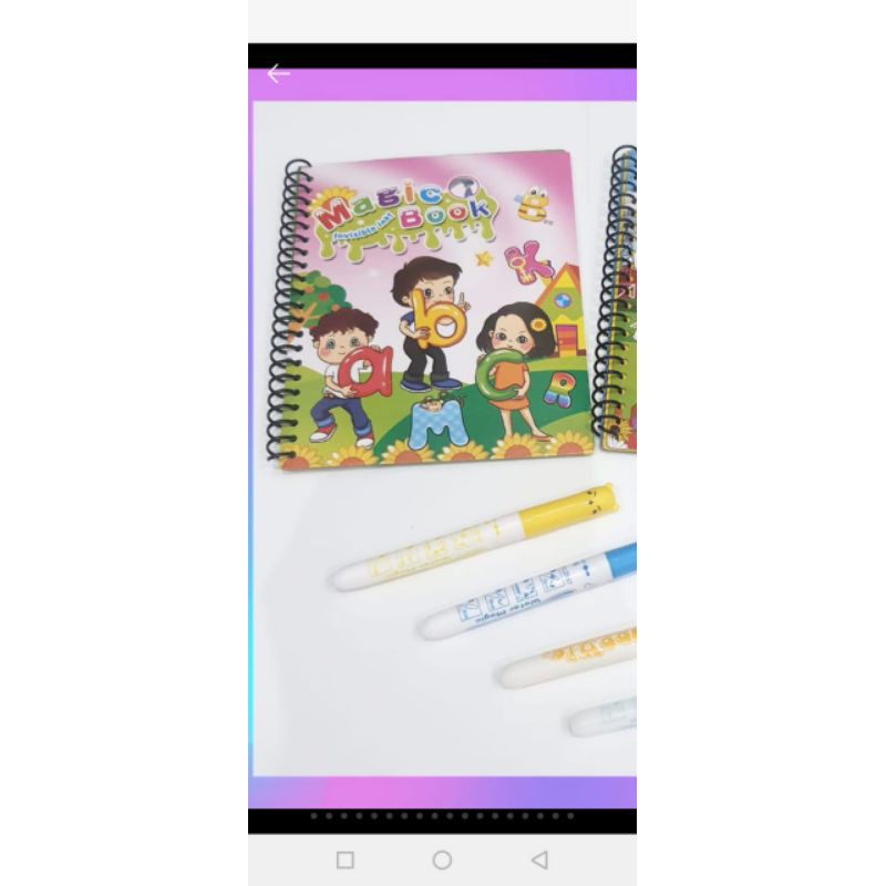 Alat Tulis Magic Water Book Buku Mewarnai Ajaib Magic Pena Water Drawing Colour Book-ABC