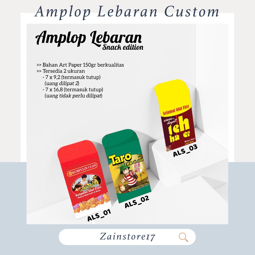 

Custom Amplop THR / Amplop Lebaran / Money Envelop Bisa Custom Desain / Design Karakter Lucu