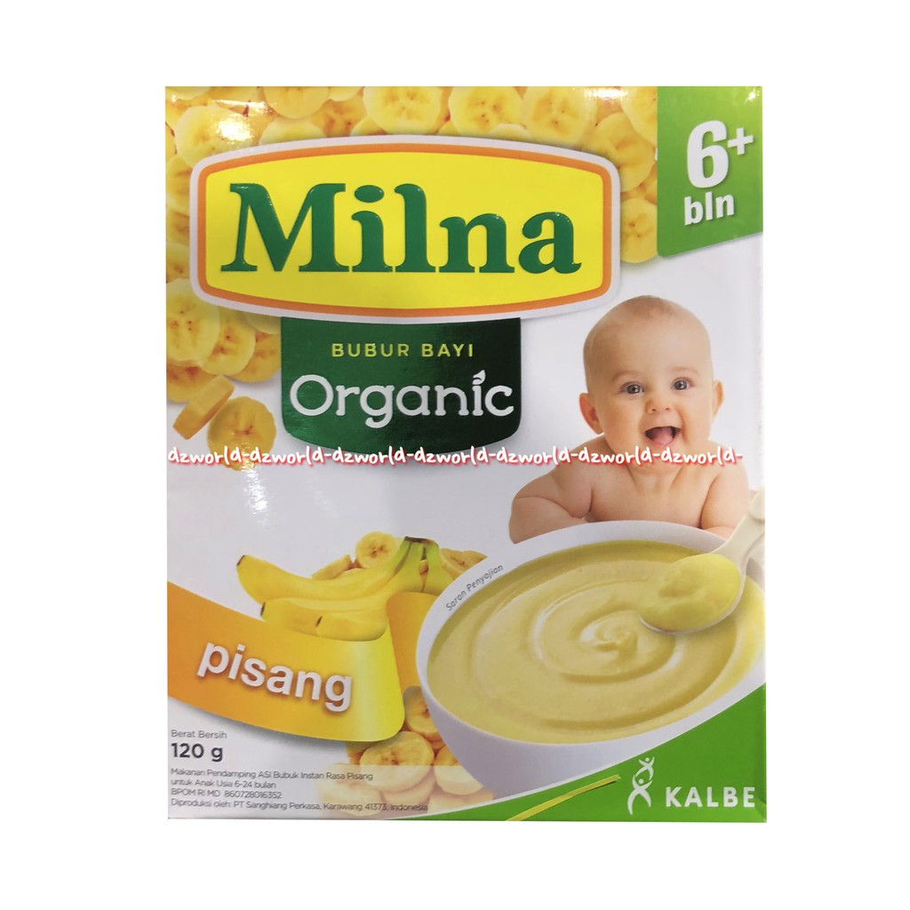 Milna Bubur Bayi Organic 6+ Rasa Pisang 120gr Makanan Pendamping ASI