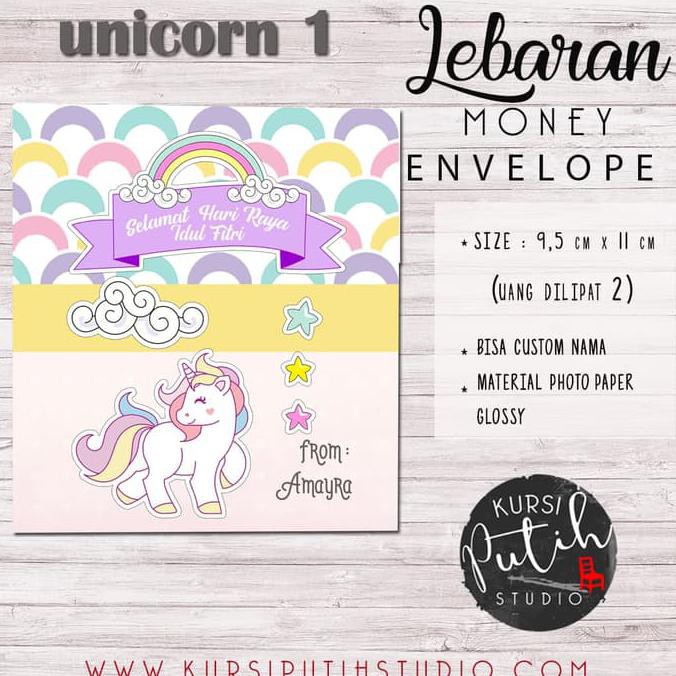 

Buruan Serbu Amplop Uang Untuk Lebaran / Angpao Bisa Custom Nama Motif Unicorn