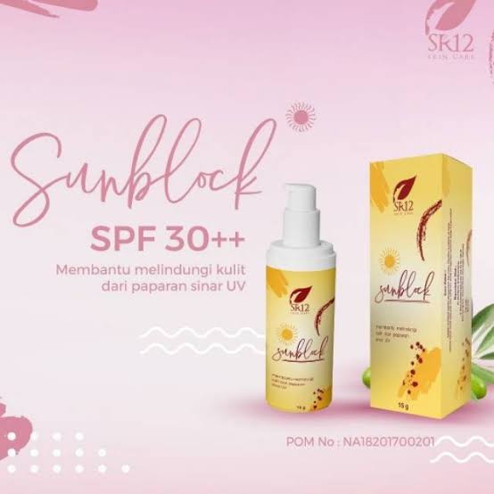 SUNBLOCK SPF 30++ SR12  / Sun Block SR 12 Original 100% / Melindungi dari Sinar Matahari UV Menjaga Kelembaban Merawat Mencerahkan Belang Kulit